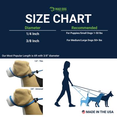 Show full view: Mad Dog Products Premium Rope Easy Leader Nylon Slip Lead Dog Leash, Red, 6-ft long, 3/8-in wide slide 3 of 5