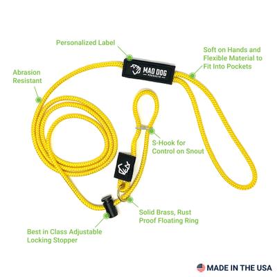 Show full view: Mad Dog Products Premium Rope Easy Leader Nylon Slip Lead Dog Leash, Red, 6-ft long, 1/4-in wide slide 2 of 5