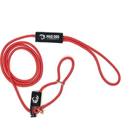 Mad Dog Products Premium Rope Easy Leader Nylon Slip Lead Dog Leash, Red, 6-ft long, 1/4-in wide