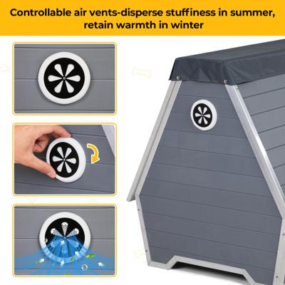 Show full view: Coziwow Indoor & Outdoor Waterproof & Chew Resistant Dog House, Dark Grey, Large slide 7 of 10