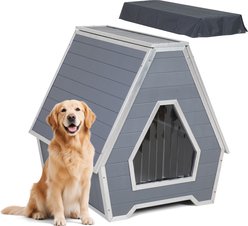 Coziwow Indoor & Outdoor Waterproof & Chew Resistant Dog House, Dark Grey, Large