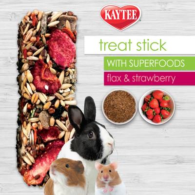 Show full view: Kaytee Treat Stick with Superfoods Strawberry & Flax Seed Small Animal Treat, 5.5-oz bag slide 2 of 11