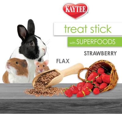 Show full view: Kaytee Treat Stick with Superfoods Strawberry & Flax Seed Small Animal Treat, 5.5-oz bag slide 3 of 11
