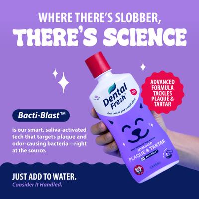 Show full view: Dental Fresh Advanced Plaque & Tartar Dog & Cat Dental Water Additive, 32-fl oz bottle slide 4 of 12