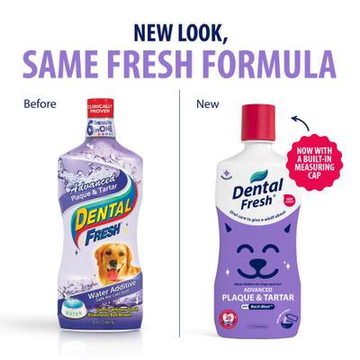 Show full view: Dental Fresh Advanced Plaque & Tartar Dog & Cat Dental Water Additive, 32-fl oz bottle slide 3 of 12
