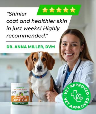 Show full view: Bark&Spark Advanced Omega-3 with Collagen & Salmon Oil Hip, Joint, Skin & Coat Chew Supplement for Dogs, 180 count slide 10 of 10