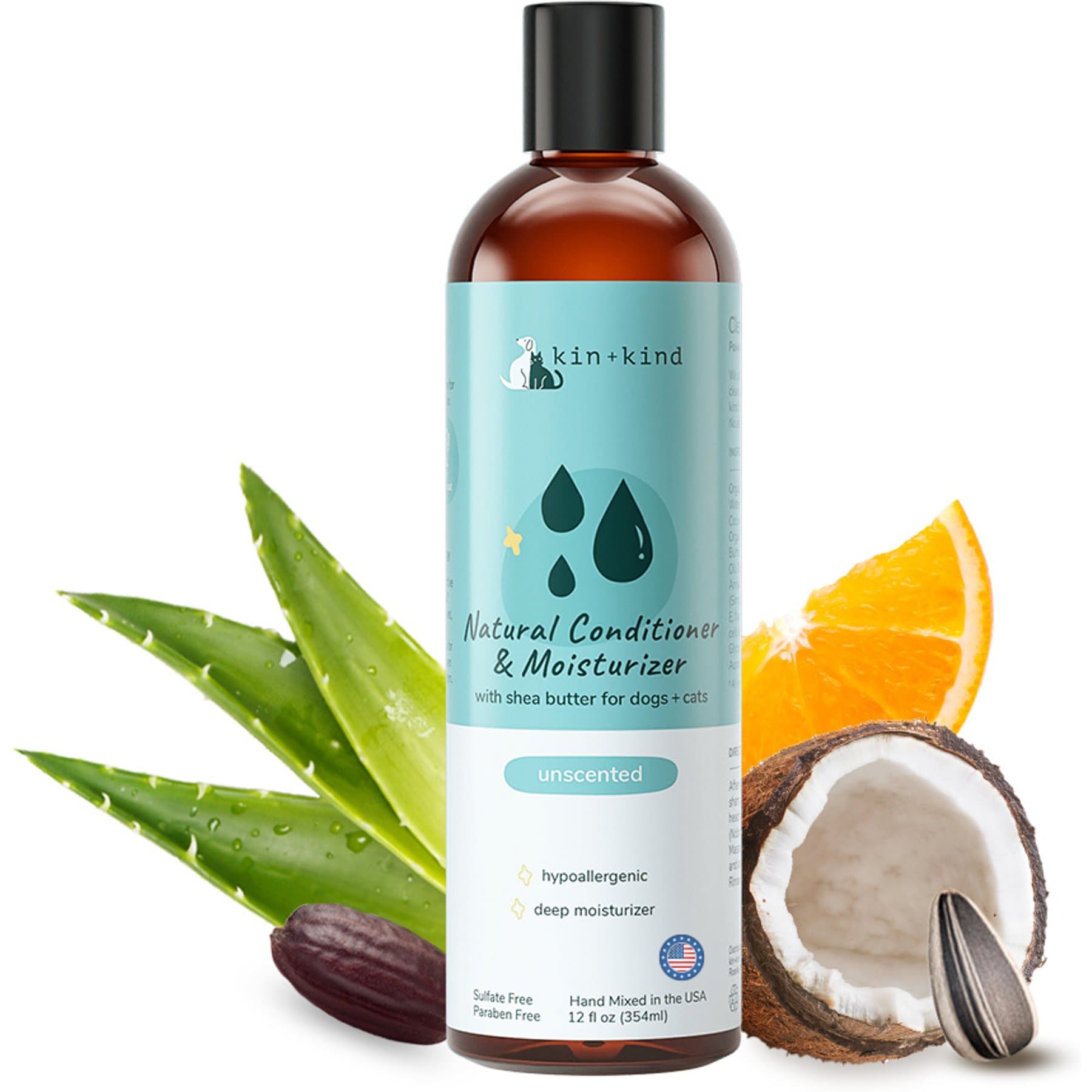 kin+kind Natural Dog & Cat Moisturizer & Conditioner, 12-fl oz bottle
