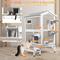 Show in main carousel: Petscosset Insulated Outdoor Two-Story Cat House with Raised Base & Openable Roof, Gray, 33.5 x 25.6 x 39.5-in slide 7 of 12