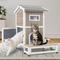 Show in main carousel: Petscosset Insulated Outdoor Two-Story Cat House with Raised Base, Gray, 22.8 x 31 x 35.4-in slide 5 of 10