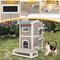 Show in main carousel: Petscosset Insulated Outdoor Two-Story Cat House with Raised Base, Gray, 22.8 x 31 x 35.4-in slide 6 of 10