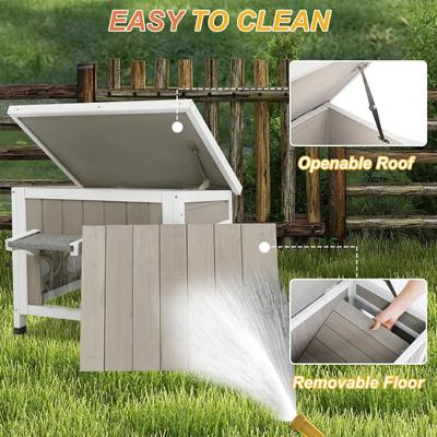 Show full view: Petscosset Outdoor Cat House with Openable Roof, Gray, 22.4 x 18.4 x 17.5-in slide 5 of 8