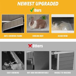 Petscosset 36-in Wooden Small Pet Hutch with Wheels, Gray, 36.22 x 20.87 x 24.4-in slide 2 of 7