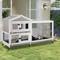 Show in main carousel: Petscosset 60-in Wooden Indoor Small Pet Hutch with Wheels, Gray, 60.2 x 22.1 x 35-in slide 1 of 8
