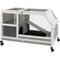 Show in main carousel: Petscosset 36-in Wooden Small Pet Hutch with Wheels, Gray, 36.22 x 20.87 x 24.4-in slide 1 of 7
