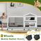 Show in main carousel: Petscosset 93-in Wooden Indoor Small Pet Hutch with Double Run, Gray, 93 x 22.1 x 35-in slide 7 of 8