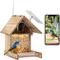 Show in main carousel: Coziwow AI Bird Recognition Smart Bird Feeder with Camera Solar Powered, Natural Wood, 2.5-L slide 1 of 10