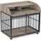 Show in main carousel: AOSTIRMOTOR Wooden Heavy Duty Furniture Dog Crate with Lockable Wheels, 44 inch, Gray slide 5 of 9