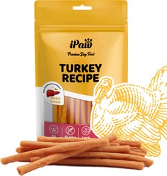 iPaw Turkey Meat with Duck Liver Thin Sticks Gluten-Free Adult Soft & Chew Dog Treats, 3.53-oz bag