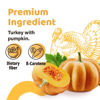 Show full view: iPaw Turkey Meat with Pumpkin Braided Sticks Gluten-Free Adult Soft & Chew Dog Treats, 3.53-oz bag slide 3 of 7