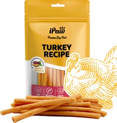 iPaw Turkey Meat with Sweet Potato Thin Sticks Gluten-Free Adult Soft & Chew Dog Treats, 3.53-oz bag