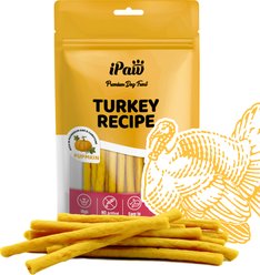 iPaw Turkey Meat with Pumpkin Thin Sticks Gluten-Free Adult Soft & Chew Dog Treats, 3.53-oz bag
