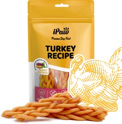 iPaw Turkey Meat with Sweet Potato Braided Sticks Gluten-Free Adult Soft & Chew Dog Treats, 3.53-oz bag