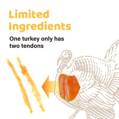 Show full view: iPaw Turkey Tendon Strips Gluten-Free Adult Dehydrated Dog Treats, 2.99-oz bag slide 3 of 7