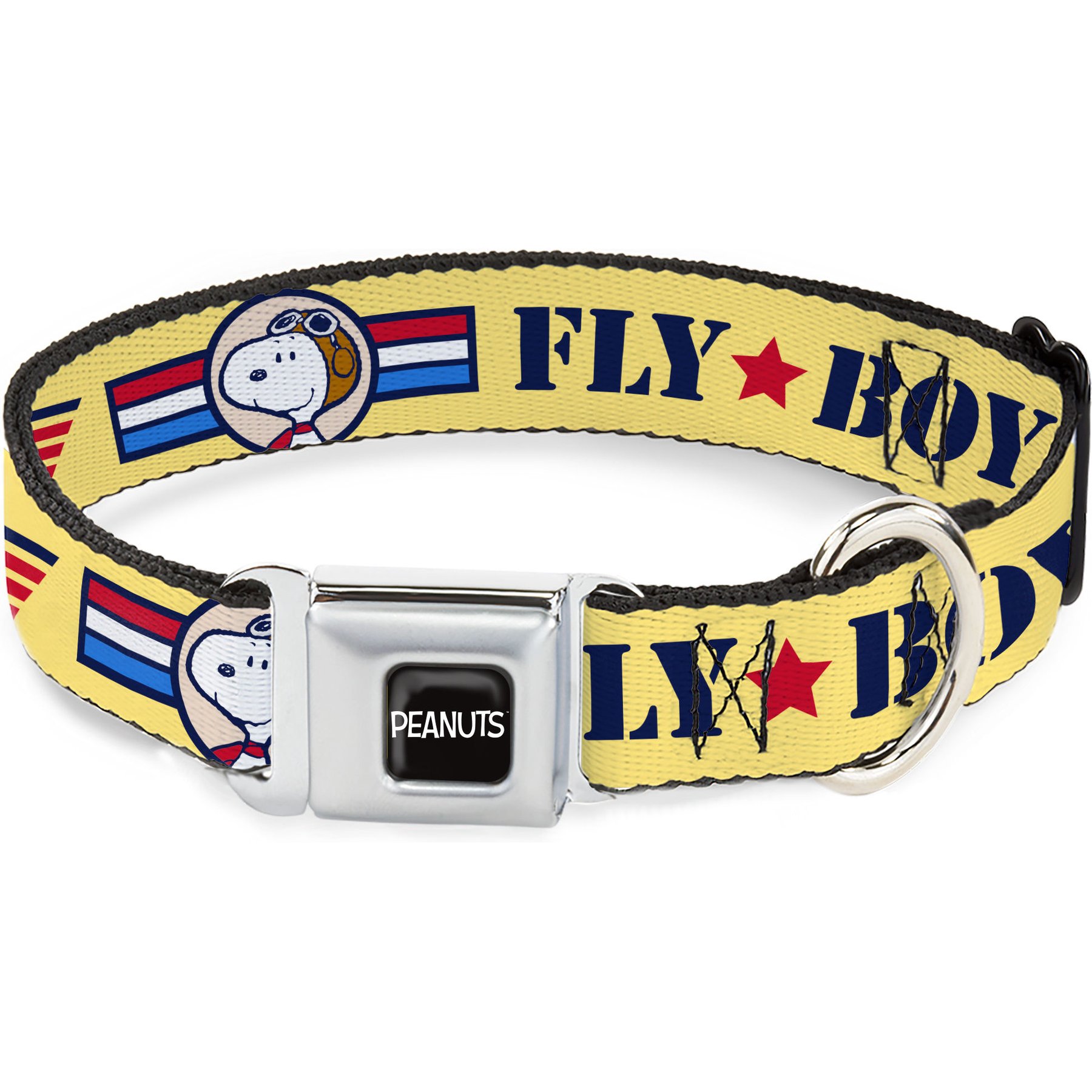 Buckle-Down Peanuts Worldwide LLC Peanuts Snoopy Fly Boy Top Dog Flying Ace Dog Collar, Medium: 11 to 16.5-in neck, 1-in wide