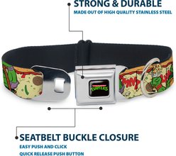 Buckle-Down Nickelodeon Classic TMNT Turtle Pizza Dog Collar, Medium: 16 to 23-in neck, 1.5-in wide slide 2 of 8