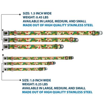 Show full view: Buckle-Down Nickelodeon Classic TMNT Turtle Pizza Dog Collar, Medium: 16 to 23-in neck, 1.5-in wide slide 3 of 8