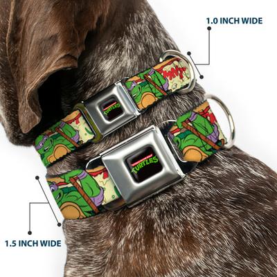 Show full view: Buckle-Down Nickelodeon Classic TMNT Turtle Pizza Dog Collar, Medium: 16 to 23-in neck, 1.5-in wide slide 2 of 8