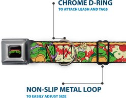 Buckle-Down Nickelodeon Classic TMNT Turtle Pizza Dog Collar, Small: 9.5 to 13-in neck, 1-in wide slide 2 of 8