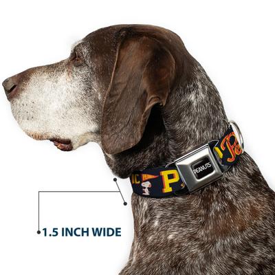 Show full view: Buckle-Down Peanuts Worldwide LLC Peanuts Athletic Club Poses & Quotes Dog Collar, Large: 15 to 24-in neck, 1-in wide slide 7 of 8