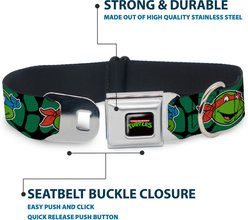 Buckle-Down Nickelodeon Teenage Mutant Ninja Turtles Faces Green Turtle Shell Dog Collar, Small: 13 to 17-in neck, 1.5-in wide slide 2 of 8