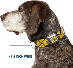 Buckle-Down The Wizarding World of Harry Potter Hufflepuff Crest Plaid Dog Collar, Medium: 16 to 23-in neck, 1.5-in wide slide 2 of 8