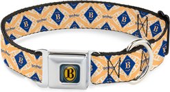 Buckle-Down The Wizarding World of Harry Potter Butterbeer Diamond Logo Dog Collar, Small: 13 to 17-in neck, 1.5-in wide