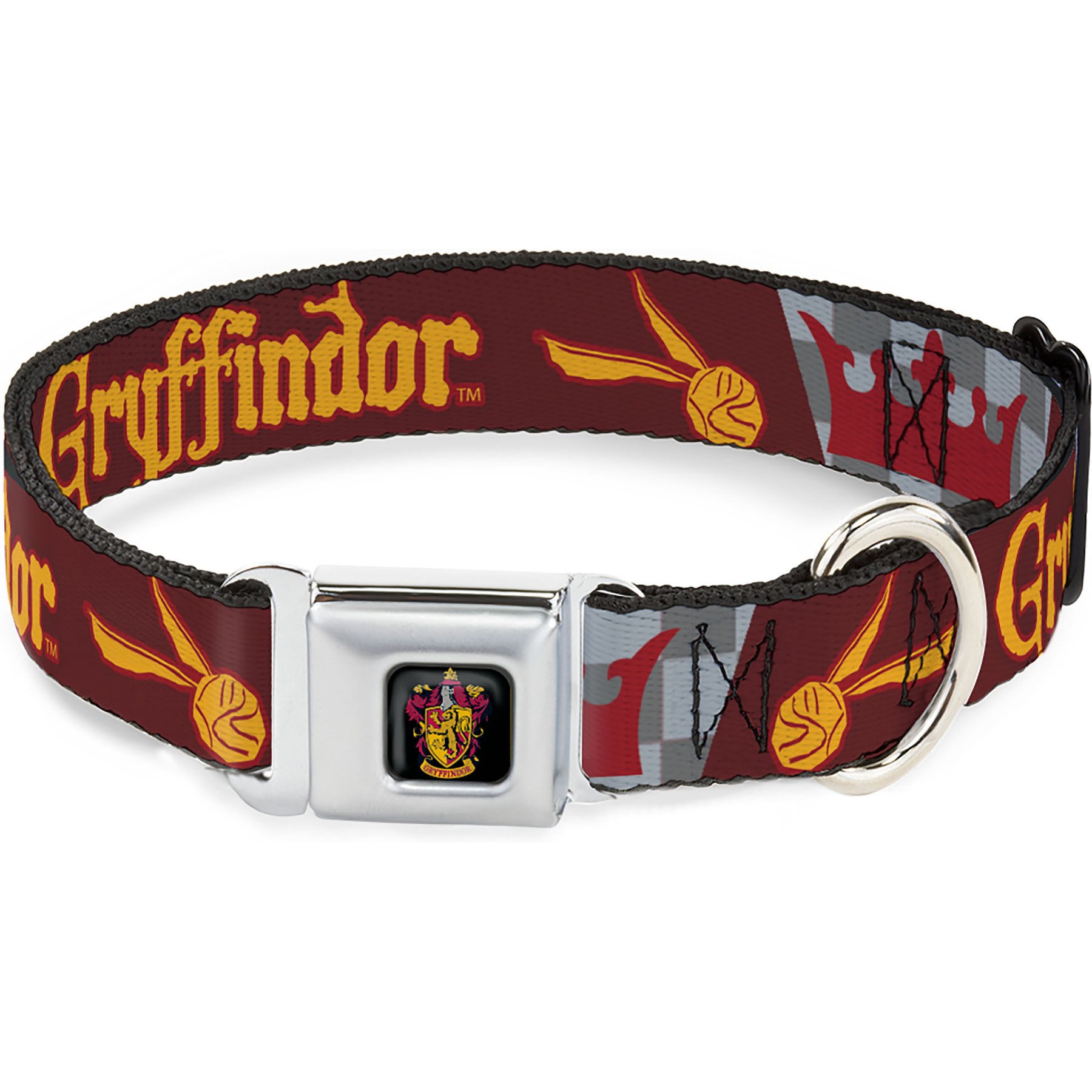Buckle-Down Warner Bros. Harry Potter Gryffindor Quiditch Ball Dog Collar, Large: 20 to 31-in neck, 1.5-in wide