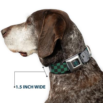Show full view: Buckle-Down Warner Bros. Harry Potter Slytherin Checker Blocks Dog Collar, Large: 15 to 24-in neck, 1-in wide slide 7 of 8