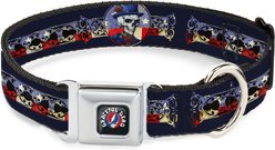Buckle-Down Grateful Dead Dave's Picks Skeleton Americana Dog Collar, Small: 9.5 to 13-in neck, 1-in wide
