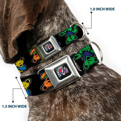 Show full view: Buckle-Down Grateful Dead Dancing Bears Close Up Dog Collar, Medium: 16 to 23-in neck, 1.5-in wide slide 2 of 8