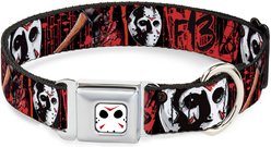 Buckle-Down Warner Bros. Horror Movies Friday the 13th Jason Mask Dog Collar, Large: 20 to 31-in neck, 1.5-in wide
