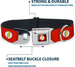 Buckle-Down DC Comics Flash Logo Dog Collar, Medium: 11 to 16.5-in neck, 1-in wide slide 2 of 8