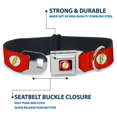 Show full view: Buckle-Down DC Comics Flash Logo Dog Collar, Small: 13 to 17-in neck, 1.5-in wide slide 4 of 8
