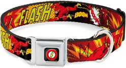 Buckle-Down DC Comics The Flash Boom Kaboom Dog Collar, Large: 15 to 24-in neck, 1-in wide