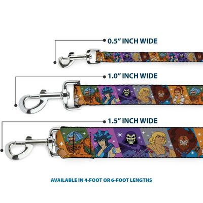 Show full view: Buckle-Down Mattel Masters of the Universe Character Block Poses Polyester Dog Leash, 6-ft long, 1-in wide slide 4 of 7