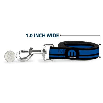 Show full view: Buckle-Down Mopar Logo Stripe Polyester Dog Leash, Blue, 4-ft long, 1-in wide slide 6 of 7