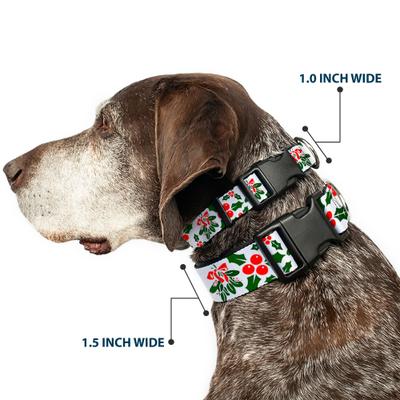 Show full view: Buckle-Down Holly & Mistletoe Dog Collar, Medium slide 2 of 9
