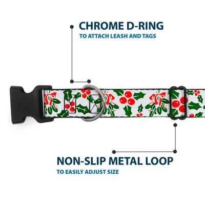 Show full view: Buckle-Down Holly & Mistletoe Dog Collar, Medium slide 5 of 9