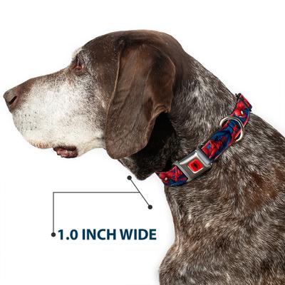 Show full view: Buckle-Down Spider-Man Action Poses Seatbelt Buckle Dog Collar, Small slide 6 of 10