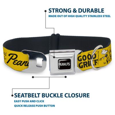 Show full view: Buckle-Down Peanuts Worldwide LLC Peanuts Gang Since 1950 Good Grief Group Pose Dog Collar, Medium: 11 to 16.5-in neck, 1-in wide slide 4 of 8
